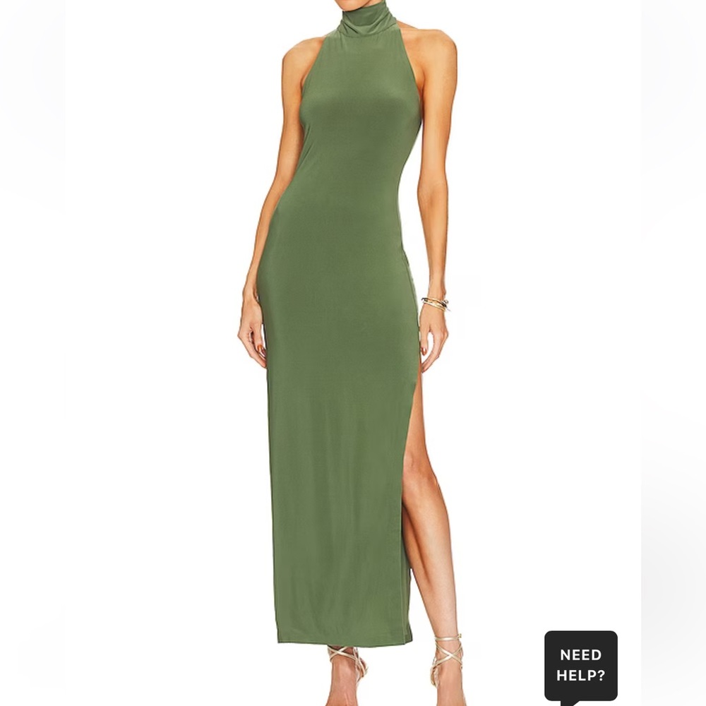 Normal Kamali Halter Turtleneck Side Slit Gown